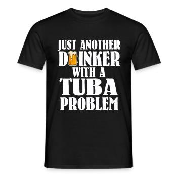 Tuba orchestre bière drôle musique musicien cadeau - T-shirt homme - noir - Devant - AI Model Male 178 light (178cm)