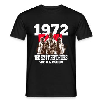 Feuerwehrmann Geschenk 1972 Geburtstag Feuerwehr - Männer T-Shirt - Schwarz - Vorne - AI Model Male 178 light (178cm)