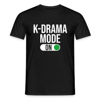 Mode KDrama activé, K-Drama / K-Pop coréen - T-shirt homme - noir - Devant - AI Model Male 178 light (178cm)