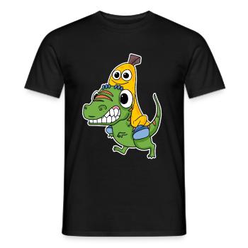 Mauvais dinosaure et jolie banane - T-shirt homme - noir - Devant - AI Model Male 178 light (178cm)