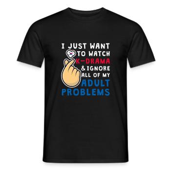 Je veux juste regarder K-Drama, KDrama - T-shirt homme - noir - Devant - AI Model Male 178 light (178cm)