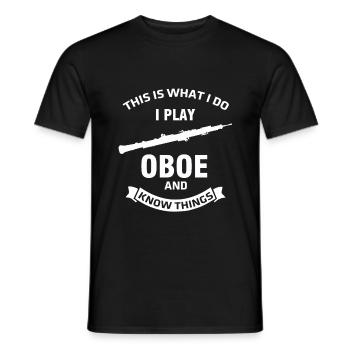 Oboe music oboist funny saying instrument musician - Men's T-Shirt - black - Front - AI Model Male 178 light (178cm)