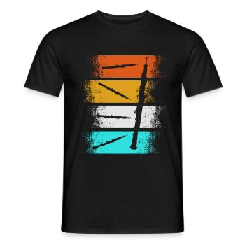 Cadeau de musicien de musique de joueur de hautbois vintage hautbois - T-shirt homme - noir - Devant - AI Model Male 178 light (178cm)
