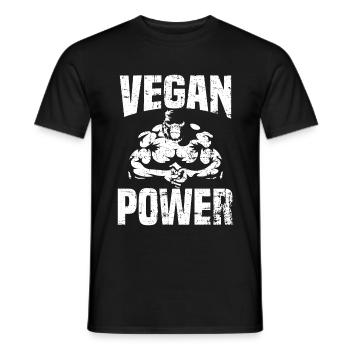 Vegan Power - Cadeau d'haltérophile athlète de force - T-shirt homme - noir - Devant - AI Model Male 178 light (178cm)