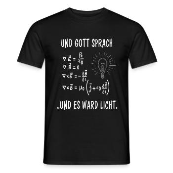 Gott sprach es ward Licht Physik Maxwell Gleichung - Männer T-Shirt - Schwarz - Vorne - AI Model Male 178 light (178cm)