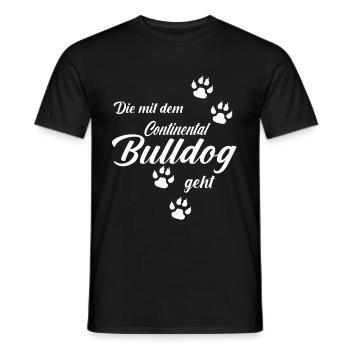 Continental Bulldog Frauchen Hundemama Hunde - Männer T-Shirt - Schwarz - Vorne - AI Model Male 178 light (178cm)