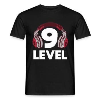 Gaming Video 9th Birthday Kids Gift Gambling - Men's T-Shirt - black - Front - AI Model Male 178 light (178cm)