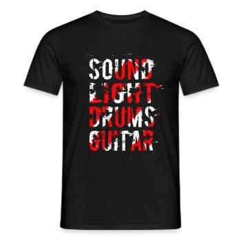 Sound Light Drums Guitar Hard Rock Music Gift - Men's T-Shirt - black - Front - AI Model Male 178 light (178cm)