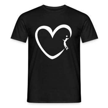Volley- coeur joueur de volley- hommes - T-shirt homme - noir - Devant - AI Model Male 178 light (178cm)