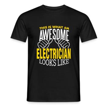 Elektriker Elektrik Strom Elektroniker - Männer T-Shirt - Schwarz - Vorne - AI Model Male 178 light (178cm)