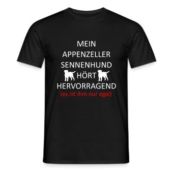 Appenzeller Sennenhund Hunde Sennenhunde - Männer T-Shirt - Schwarz - Vorne - AI Model Male 178 light (178cm)