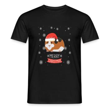 Cadeau de joyeux Noël de hamster - T-shirt homme - noir - Devant - AI Model Male 178 light (178cm)