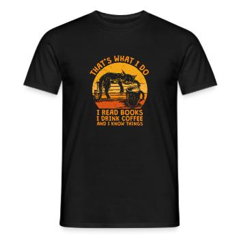 That's What I Do Read Books I Drink Coffee Books - Men's T-Shirt - black - Front - AI Model Male 178 light (178cm)