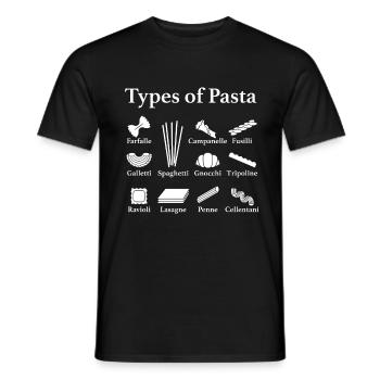 Italian Food Foodie Chef Types of Pastas - Men's T-Shirt - black - Front - AI Model Male 178 light (178cm)