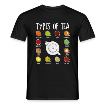 Types of Tea, for tea drinkers and tea lovers - Men's T-Shirt - black - Front - AI Model Male 178 light (178cm)
