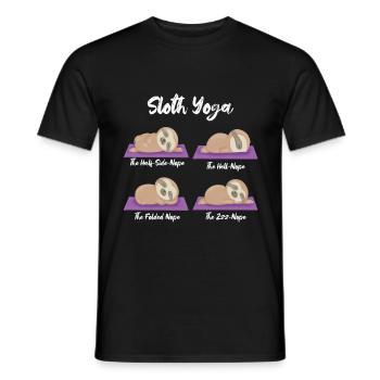 Cute Nope Sloth Namaste Training Yoga Lover - Men's T-Shirt - black - Front - AI Model Male 178 light (178cm)