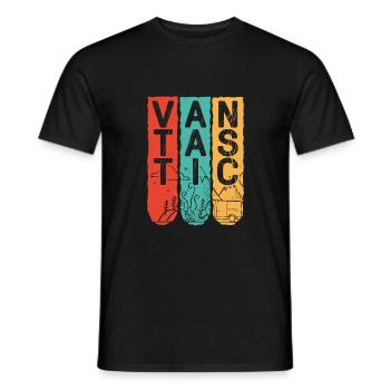 Vantastic, Outdoor Camper Van Life - Men's T-Shirt - black - Front - AI Model Male 178 light (178cm)