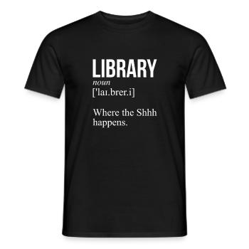 Définition de bibliothèque drôle, livres de bibliothécaire - T-shirt homme - noir - Devant - AI Model Male 178 light (178cm)