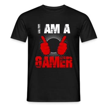 Gamer Gambling Gamepad Jeu vidéo Adolescent - T-shirt homme - noir - Devant - AI Model Male 178 light (178cm)