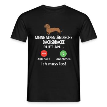 Alpenländische Dachsbracke Österreichische Hunde - Männer T-Shirt - Schwarz - Vorne - AI Model Male 178 light (178cm)