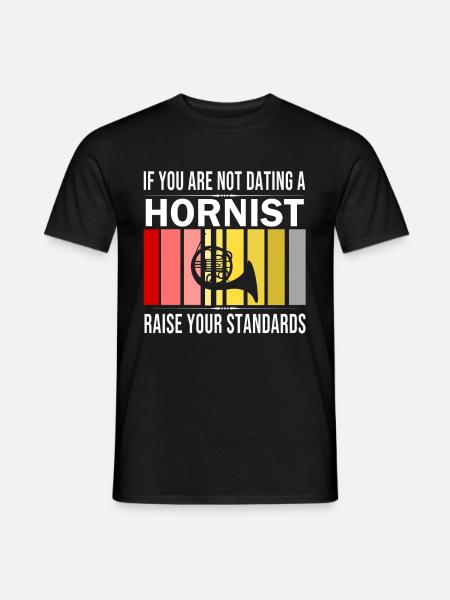 Musica del suonatore di corno francese Musicista di strumento di corno francese - T-shirt uomo - nero