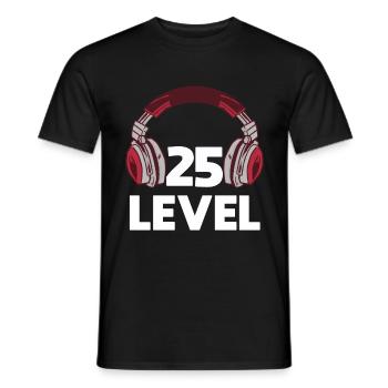 Gaming Video 25.Geburtstag Daddeln Zocken - Männer T-Shirt - Schwarz - Vorne - AI Model Male 178 light (178cm)