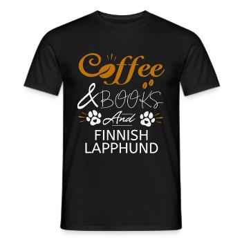 Livres de café finlandais Lapphund Chiens Lapphunds - T-shirt homme - noir - Devant - AI Model Male 178 light (178cm)
