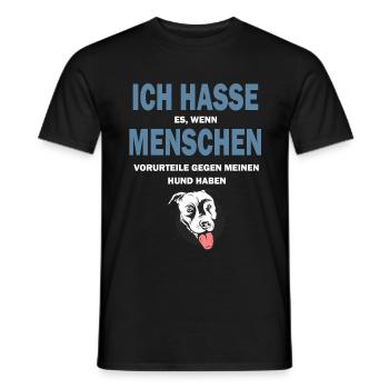 Ich Hasse Menschen Vorurteile Listenhunde Pitbull - Männer T-Shirt - Schwarz - Vorne - AI Model Male 178 light (178cm)
