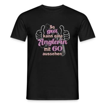 So gut kann ein Anglerin mit 60 aussehen Geschenk - Männer T-Shirt - Schwarz - Vorne - AI Model Male 178 light (178cm)