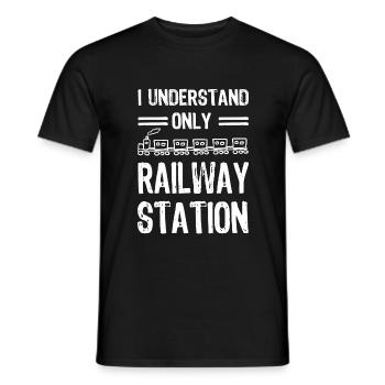 Ich Verstehe Nur Bahnhof Denglisch Geschenk - Männer T-Shirt - Schwarz - Vorne - AI Model Male 178 light (178cm)