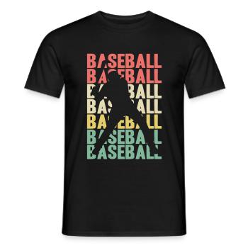 Baseball Player Vintage Retro Baseball Gift - Men's T-Shirt - black - Front - AI Model Male 178 light (178cm)