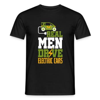 Wahr Männer fahren Elektroautos E Auto - Männer T-Shirt - Schwarz - Vorne - AI Model Male 178 light (178cm)
