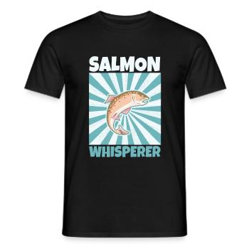 Lachs flüsterer Fisch Fische Anglen - Männer T-Shirt - Schwarz - Vorne - AI Model Male 178 light (178cm)