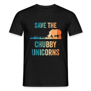 Save The Chubby Unicorns Vintage Rhino - T-shirt homme - noir - Devant - AI Model Male 178 light (178cm)