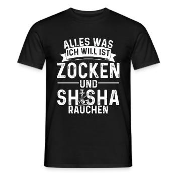 Shisha Zocken Kohle Gaming Wasserpfeife Hookah - Männer T-Shirt - Schwarz - Vorne - AI Model Male 178 light (178cm)