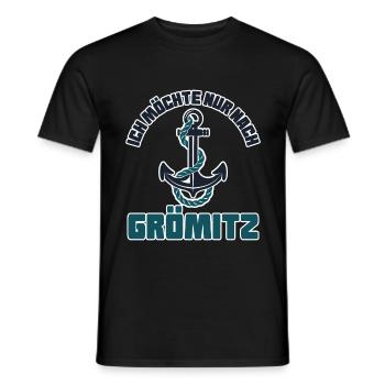 Ich möchte nur nach Grömitz - Männer T-Shirt - Schwarz - Vorne - AI Model Male 178 light (178cm)