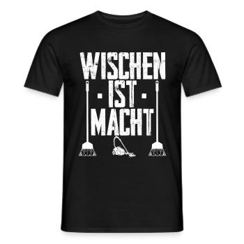 Reinigungsfachkraft Wischen ist Macht Putzfrau - Männer T-Shirt - Schwarz - Vorne - AI Model Male 178 light (178cm)