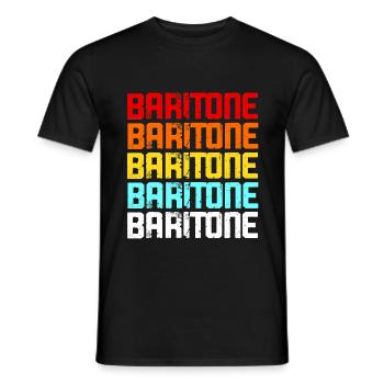 Baritone Player Music Saxophone Musician Vintage - Men's T-Shirt - black - Front - AI Model Male 178 light (178cm)