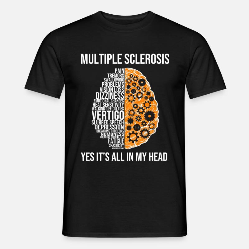 Sclérose en plaques conscience boucle orange - T-shirt homme - noir