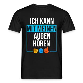 Taubstumm Gebärdensprache ASL Zeichensprache - Männer T-Shirt - Schwarz - Vorne - AI Model Male 178 light (178cm)