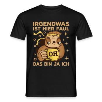 Faultier Kaffee - Männer T-Shirt - Schwarz - Vorne - AI Model Male 178 light (178cm)