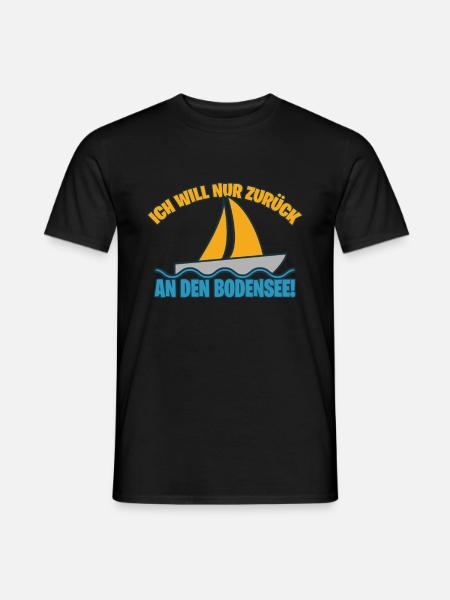 Ich möchte nur an den Bodensee - Männer T-Shirt - Schwarz