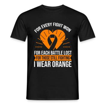 Blood Cancer I Wear Orange Leukemia Awareness - Men's T-Shirt - black - Front - AI Model Male 178 light (178cm)