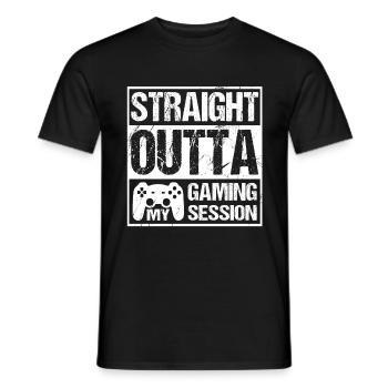 Gaming Straight outta my gaming session Gamer - T-shirt homme - noir - Devant - AI Model Male 178 light (178cm)