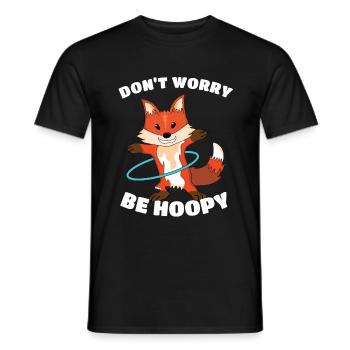 Hula Hupp Renard dont worry be hoopy - T-shirt homme - noir - Devant - AI Model Male 178 light (178cm)