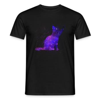Universe Katze Sternen Kätzchen - Männer T-Shirt - Schwarz - Vorne - AI Model Male 178 light (178cm)