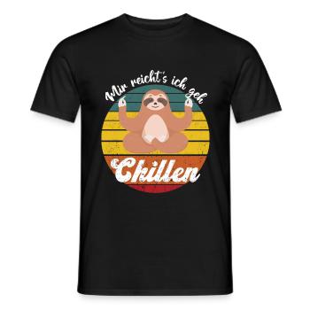 Faultier mir reichts ich geh Chillen Schlafen Faul - Männer T-Shirt - Schwarz - Vorne - AI Model Male 178 light (178cm)