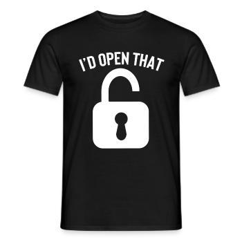 Serrure j’ouvre la clé du service - T-shirt homme - noir - Devant - AI Model Male 178 light (178cm)