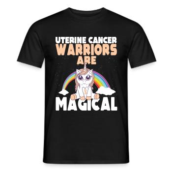 Uterine Cancer Awareness are magical Unicorn - Men's T-Shirt - black - Front - AI Model Male 178 light (178cm)
