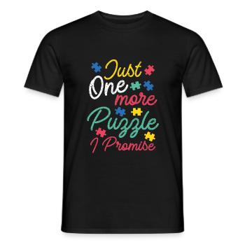 Puzzle Lover Just one more Puzzle I Promise - Männer T-Shirt - Schwarz - Vorne - AI Model Male 178 light (178cm)